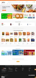 Colleagues working together on digital marketing strategies and analytics for an online grocery shop.